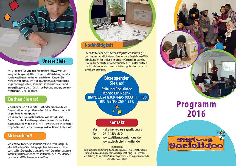 Broschüre Programm 2016 Stiftung Sozialidee
