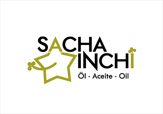 Logo Design Sacha Inchi. Pflanzliches Öl aus der Amazonasregion, Peru